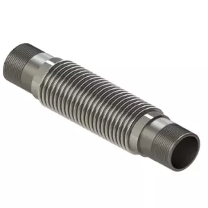 Компенсатор сильфонный универсальный газовый Hortum КСУ-Г/Р-Н 1/2″ Ду15 Ру3, осевой ход 20 мм, боковой 10 мм, угловой 70 мм (15-3-20-10-70), наружная резьба, с патрубками из нержавеющей стали, L170